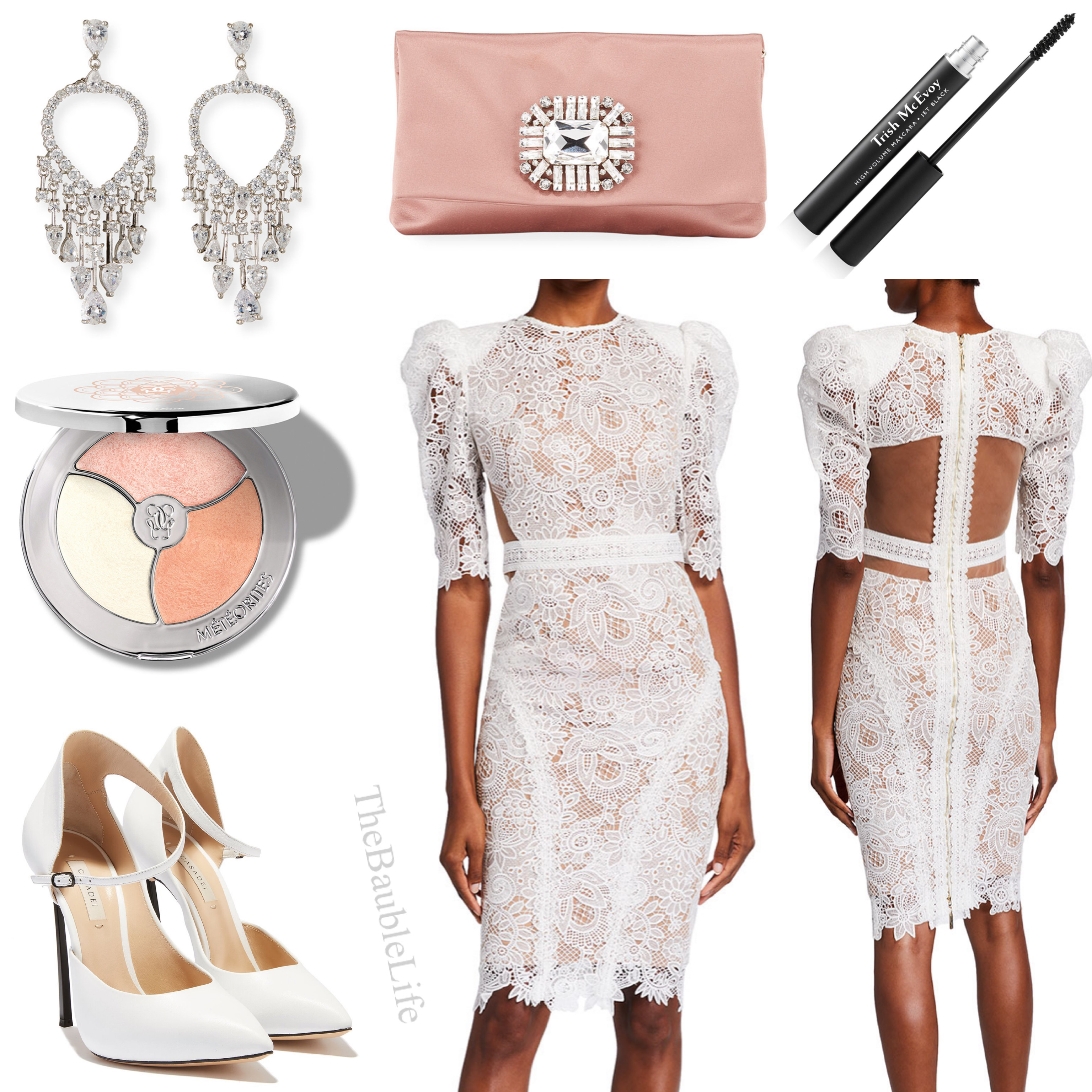 How to Wear: BRONX AND BANCO Madeline Guipure Lace Puff Sleeve Dress